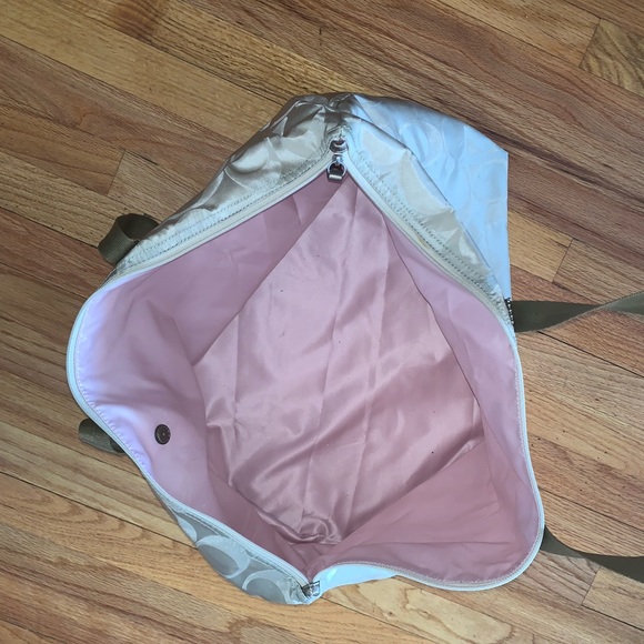 Coach duffle bag “C” design -tan on tan print - Picture 2 of 2